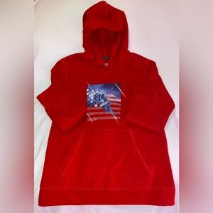 Tek Gear Ultrasoft Fleece Hoodie, Color-Red, Size- Medium(10/12)